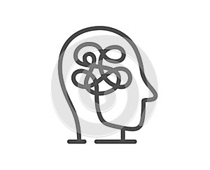 Stress line icon. Confused mind sign. Vector