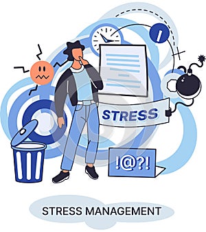 Stress management abstract metaphor, pressure control, depression, emotional tension, mental health