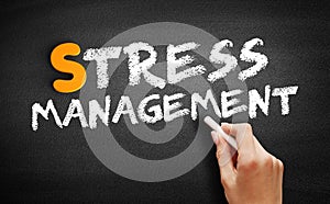 Stress Management text on blackboard