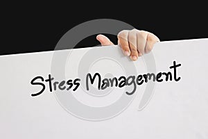 Stress management word on white paper