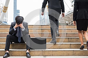 Stress sad Businessman in city