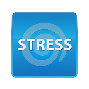 Stress shiny blue square button