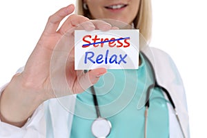 Stress stressed relax relaxed burnout ill illness healthy doctor photo