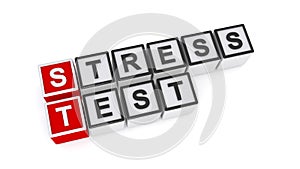 Stress test word block on white