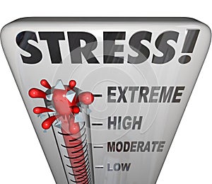 Stress Thermometer Overwhelming Too Much Work Load