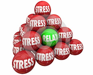 Stress Vs Relax Ball Pyramid Burdens Relief photo