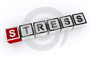 stress word block on white