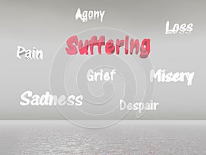 Stress word cloud concept - 3d render