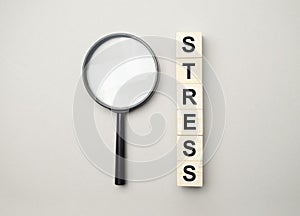 Stress Word Written In Wooden Cube
