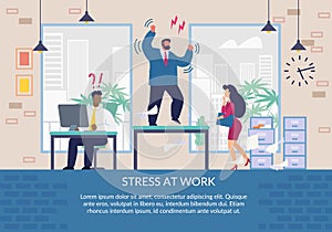 Stress at Work Poster Design and Cartoon Character