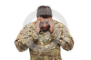 Stressed Army Soldier