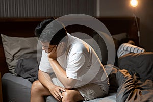 Stressed depressed middle aged man experiencing Erectile Dysfunction,Premature Ejaculation,illness disease,problem of physical and photo