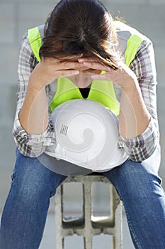 stressed engineer construction worker