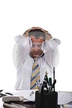 Stressed & frustrated businessman