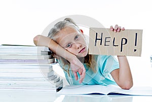 Stressed school girl feeling frustrated and unable to concentrate in her studies