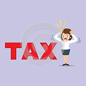 Stressed woman have tax burden vector image