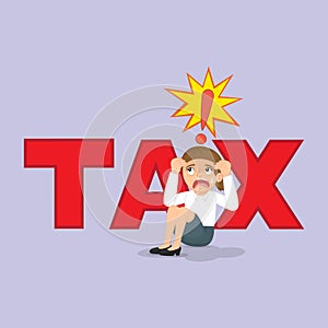 Stressed woman have tax burden vector image