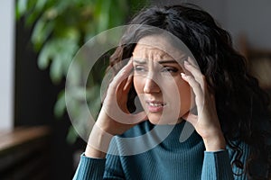 Stressed woman suffer from nervous breakdown, anxiety frustrated by problem with work, relationship