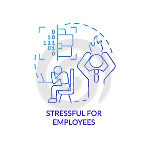 Stressful for employees blue gradient concept icon