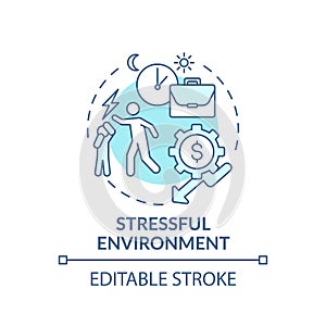 Stressful environment turquoise concept icon
