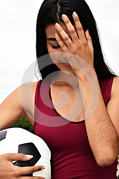 Stressful Female Soccer Player