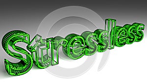 Stressless sign in green and glossy letters