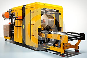 Stretch Bundling Machine isolated on transparent background.