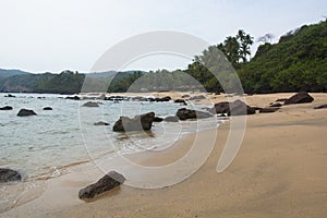 A stretch of Cola Beach, Goa, India