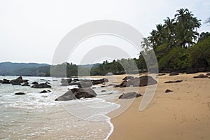 A stretch of Cola Beach, Goa, India