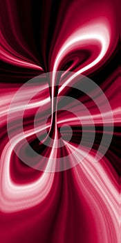 stretched distortion of torus shaped design red and pink