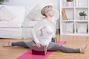 Stretched woman and splits