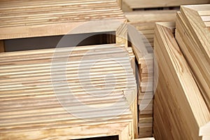 Stretcher bars, stack of wooden frames for canvas wrap