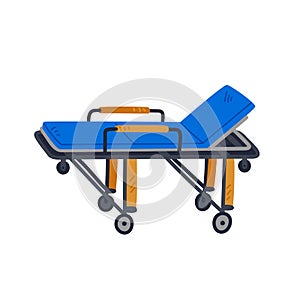 Stretcher. First aid stretcher - Medical equipment. Flat style vector illustration on white background.