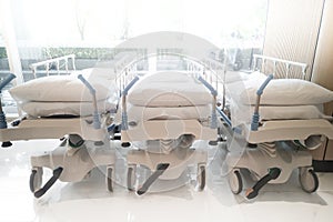 Stretcher or gurney standby in front of emergency room