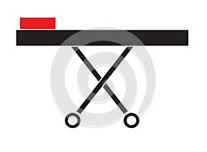 Stretcher icon vector isolated in white background.