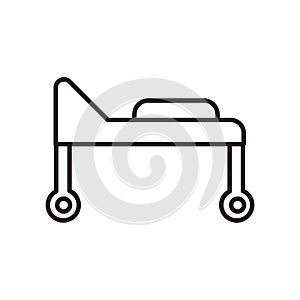 Stretcher icon vector isolated on white background, Stretcher sign , sign and symbols in thin linear outline style