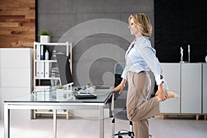 Stretching Office Workout. Desk Stretch Exercise