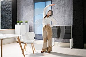 Stretching Office Workout. Desk Stretch Exercise