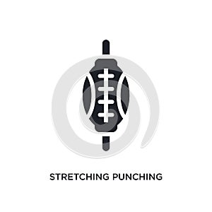 stretching punching ball isolated icon. simple element illustration from gym and fitness concept icons. stretching punching ball