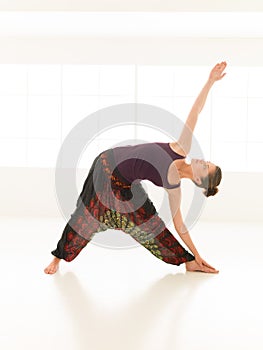 Stretching and strength arms yoga pose