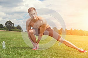 Strething out muscles before exercise