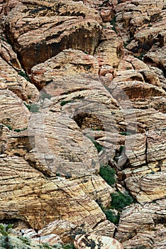 Striated cliffs in Red Rock Canyon National Conservation Area, Nevada, USA