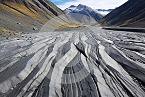 striation patterns in a glacial valley