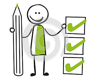 Stick figure with checkboxes photo