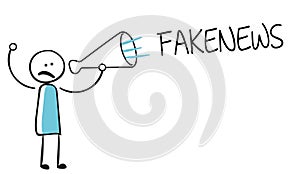 Stick figure with fakenews