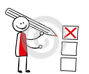 Stick figure with checkboxes photo