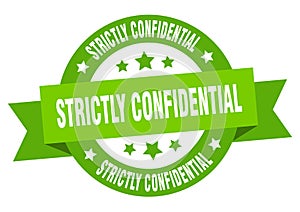 strictly confidential round ribbon isolated label. strictly confidential sign.