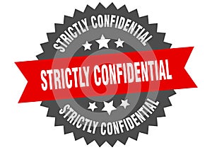 strictly confidential sign. strictly confidential round isolated ribbon label.