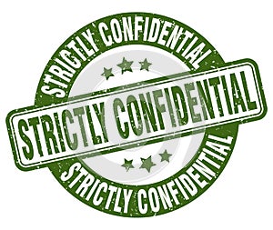 strictly confidential stamp. strictly confidential label. round grunge sign
