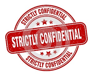 strictly confidential stamp. strictly confidential label. round grunge sign